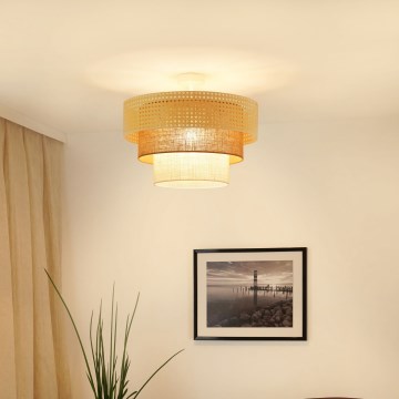 Brilagi - Lampadario a plafone CEDAR LUNETA 1xE27/15W/230V diametro 45 cm beige/marrone/color crema