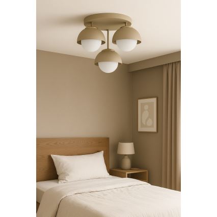 Brilagi - Lampadario a plafone COSMO 3xE27/60W/230V beige/oro