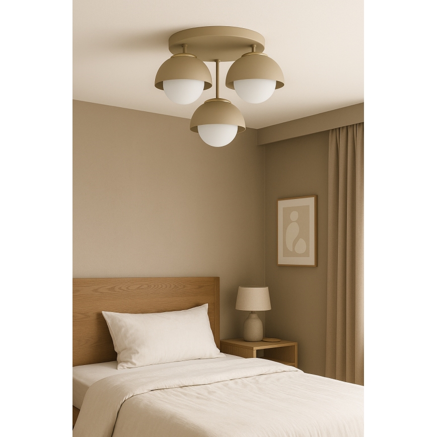 Brilagi - Lampadario a plafone COSMO 3xE27/60W/230V beige/oro