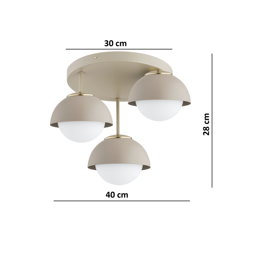 Brilagi - Lampadario a plafone COSMO 3xE27/60W/230V beige/oro