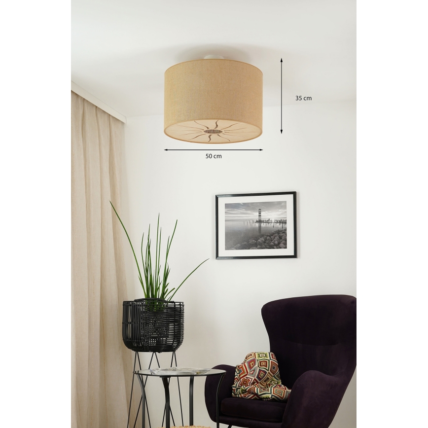 Brilagi - Lampadario a plafone COUNTRY ROLLER 1xE27/15W/230V diametro 50 cm beige