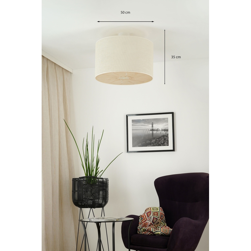 Brilagi - Lampadario a plafone COUNTRY ROLLER 1xE27/15W/230V diametro 50 cm color crema