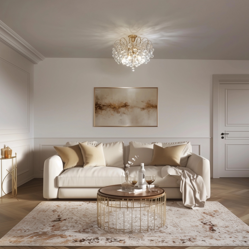 Brilagi - Lampadario a plafone CRYSTAL 6xE14/60W/230V oro
