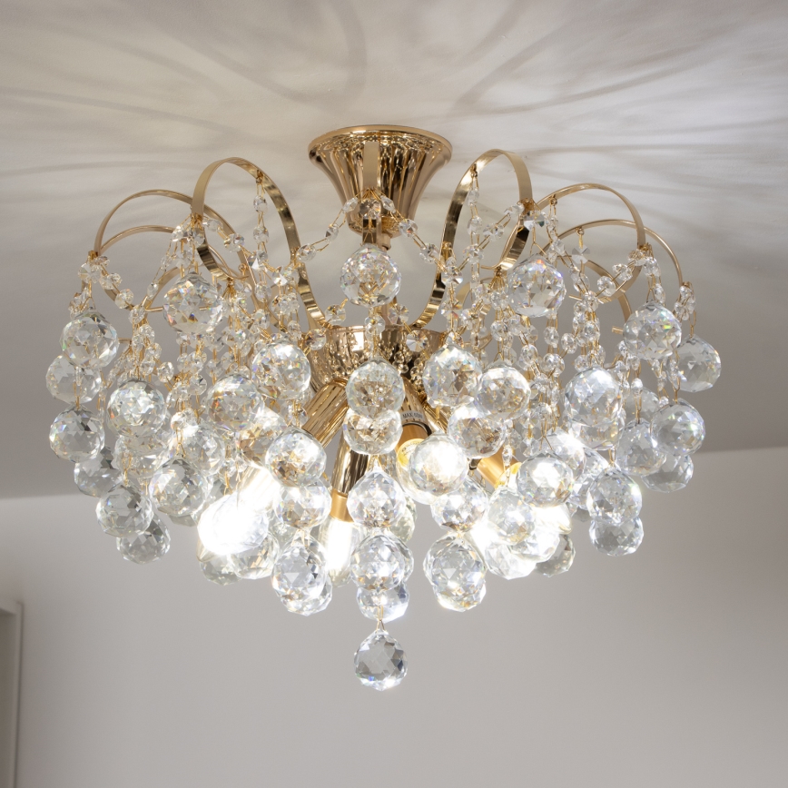 Brilagi - Lampadario a plafone CRYSTAL 6xE14/60W/230V oro