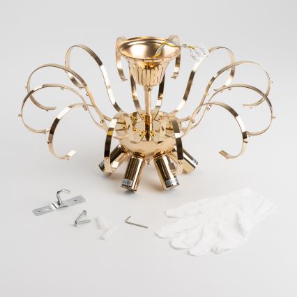 Brilagi - Lampadario a plafone CRYSTAL 6xE14/60W/230V oro