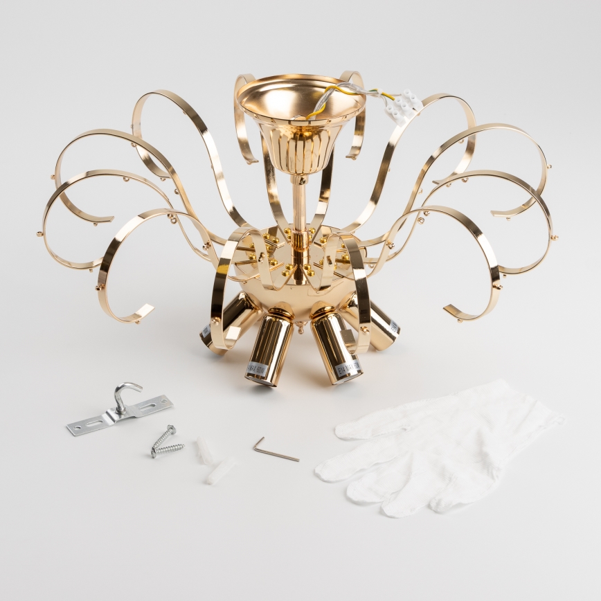 Brilagi - Lampadario a plafone CRYSTAL 6xE14/60W/230V oro