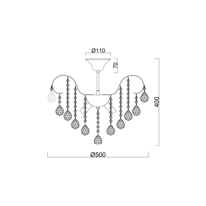 Brilagi - Lampadario a plafone CRYSTAL 6xE14/60W/230V oro