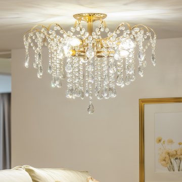 Brilagi - Lampadario a plafone CRYSTAL 6xE14/60W/230V oro
