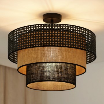 Brilagi - Lampadario a plafone DAKOTA LUNETA 1xE27/15W/230V diametro 45 cm nero/beige