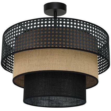 Brilagi - Lampadario a plafone DAKOTA LUNETA 1xE27/15W/230V diametro 45 cm nero/beige