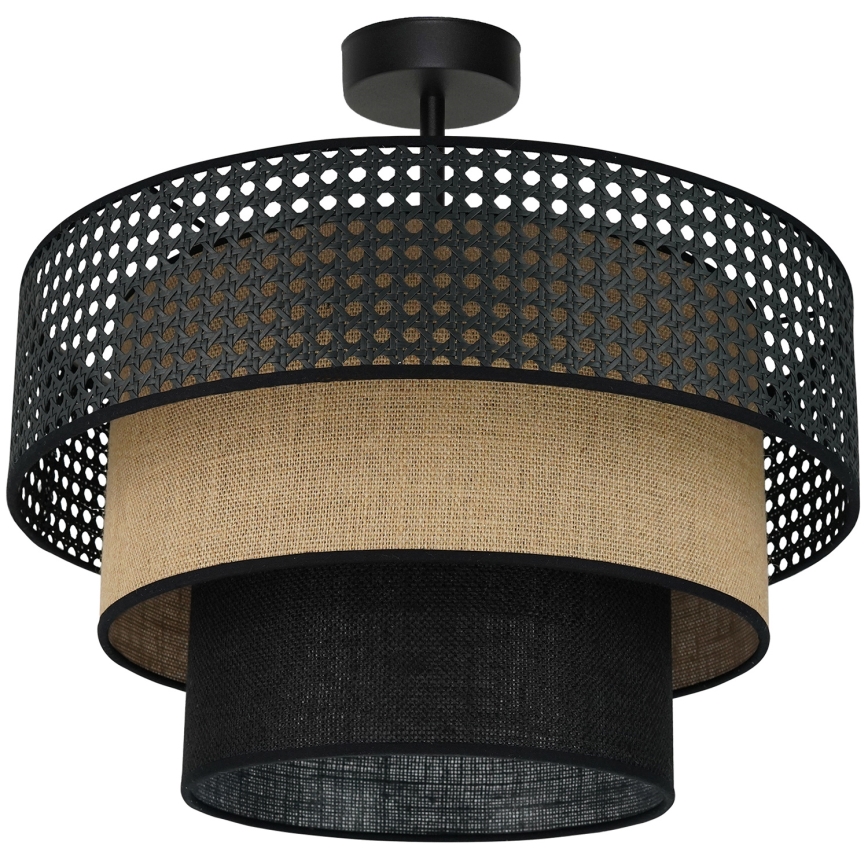 Brilagi - Lampadario a plafone DAKOTA LUNETA 1xE27/15W/230V diametro 45 cm nero/beige