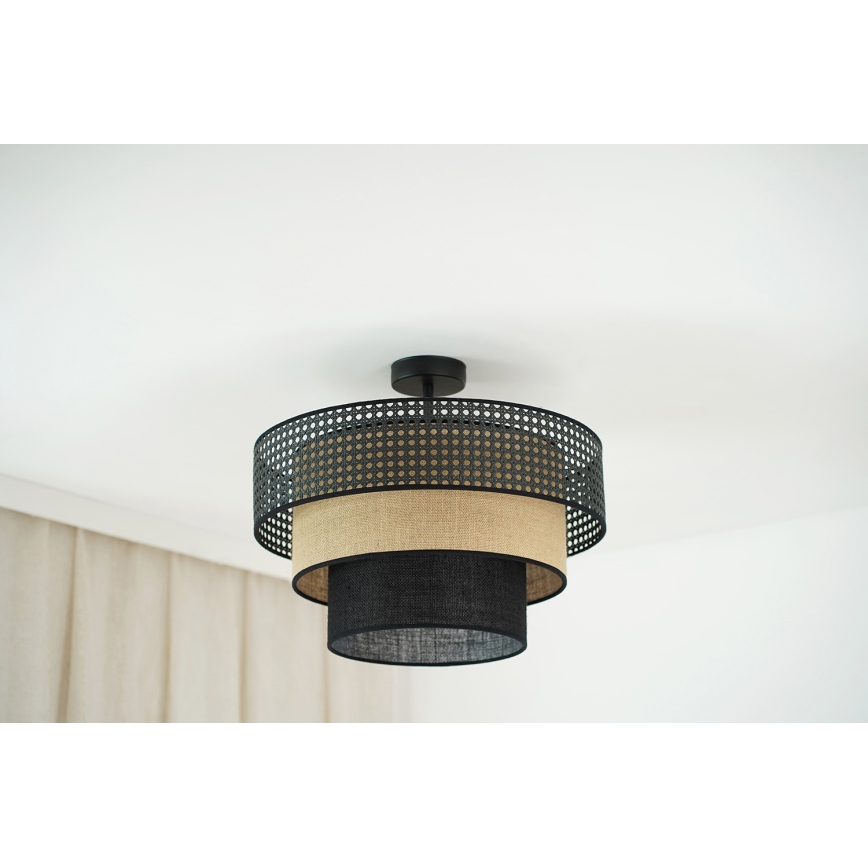 Brilagi - Lampadario a plafone DAKOTA LUNETA 1xE27/15W/230V diametro 45 cm nero/beige