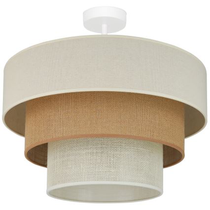 Brilagi - Lampadario a plafone DENVER LUNETA 1xE27/15W/230V diametro 45 cm beige/marrone/color crema