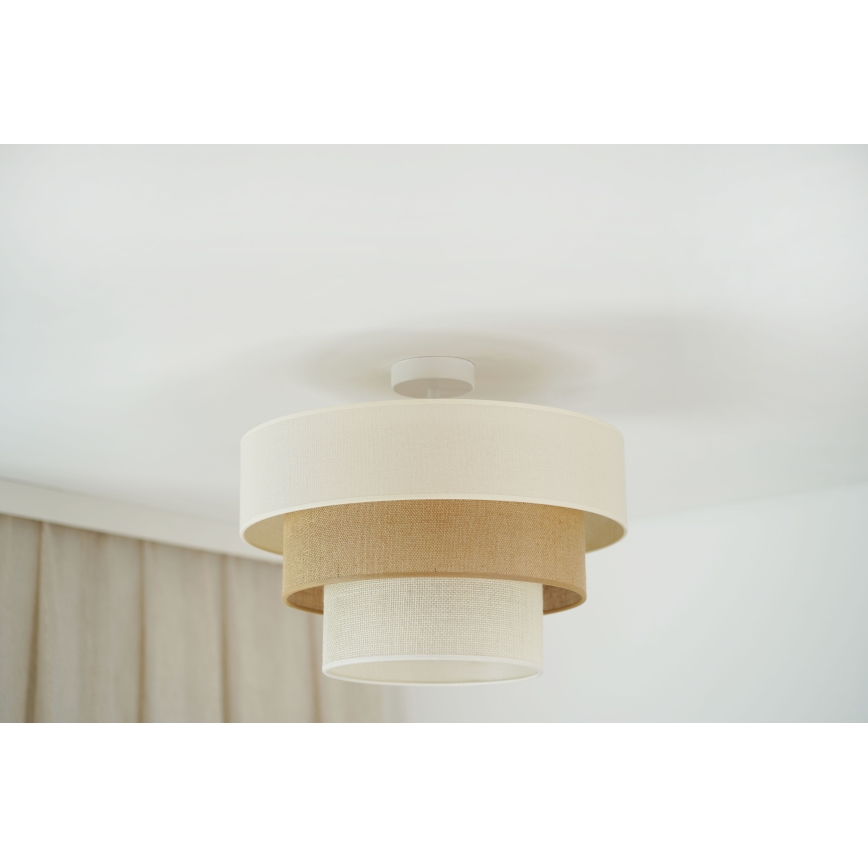 Brilagi - Lampadario a plafone DENVER LUNETA 1xE27/15W/230V diametro 45 cm beige/marrone/color crema