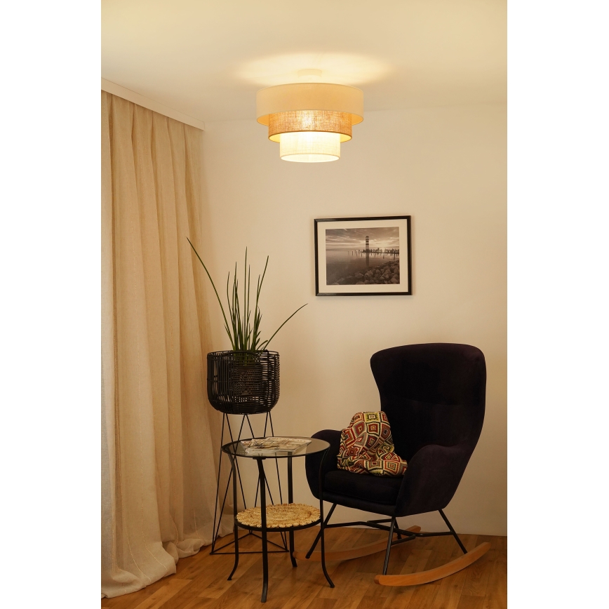 Brilagi - Lampadario a plafone DENVER LUNETA 1xE27/15W/230V diametro 45 cm beige/marrone/color crema