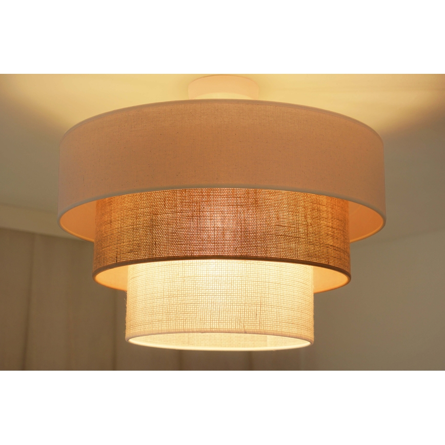 Brilagi - Lampadario a plafone DENVER LUNETA 1xE27/15W/230V diametro 45 cm beige/marrone/color crema