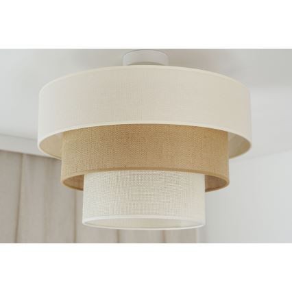 Brilagi - Lampadario a plafone DENVER LUNETA 1xE27/15W/230V diametro 45 cm beige/marrone/color crema