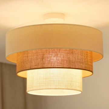 Brilagi - Lampadario a plafone DENVER LUNETA 1xE27/15W/230V diametro 45 cm beige/marrone/color crema
