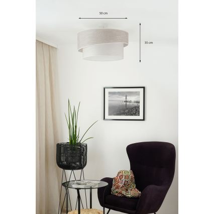 Brilagi - Lampadario a plafone DOVER SHINE 1xE27/15W/230V diametro 50 cm grigio/color crema