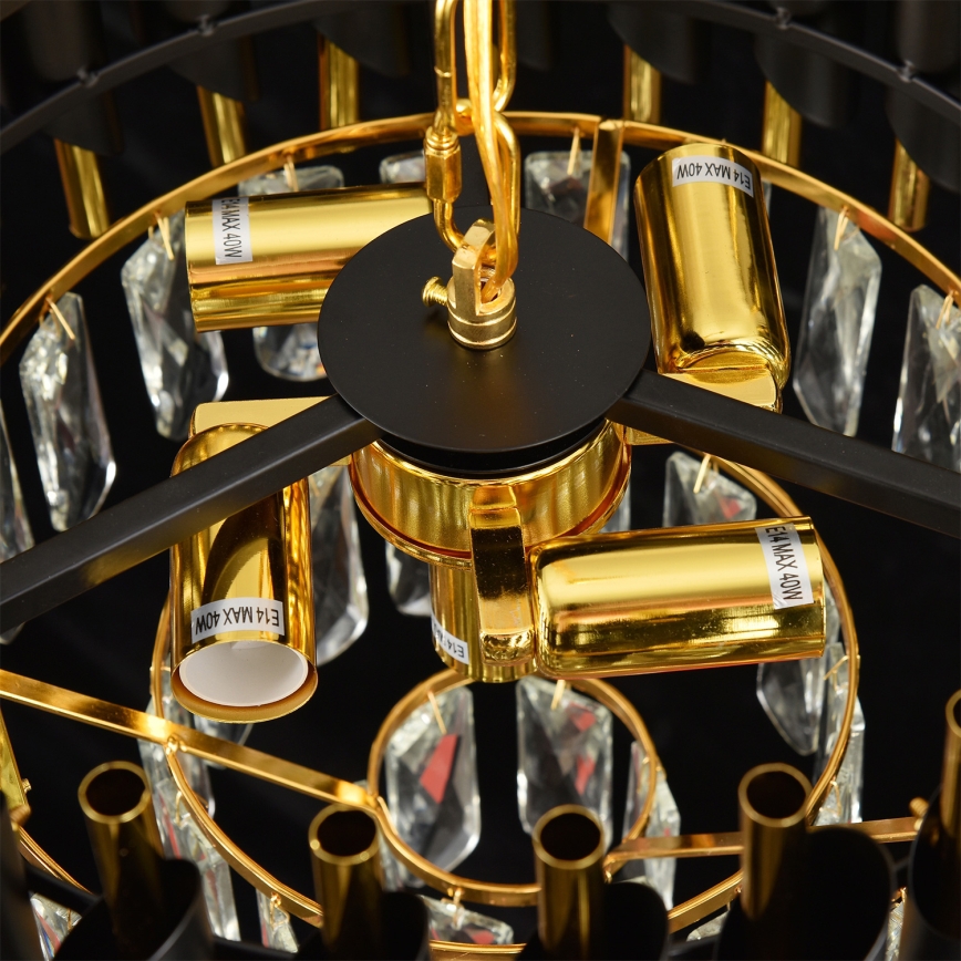 Brilagi - Lampadario a plafone ECLIPSE 5xE14/10W/230V Ø 38 cm nero/oro