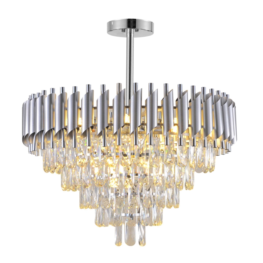 BRILAGI - Lampadario a plafone ECLIPSE 9xE14/10W/230V Ø 58 cm argento