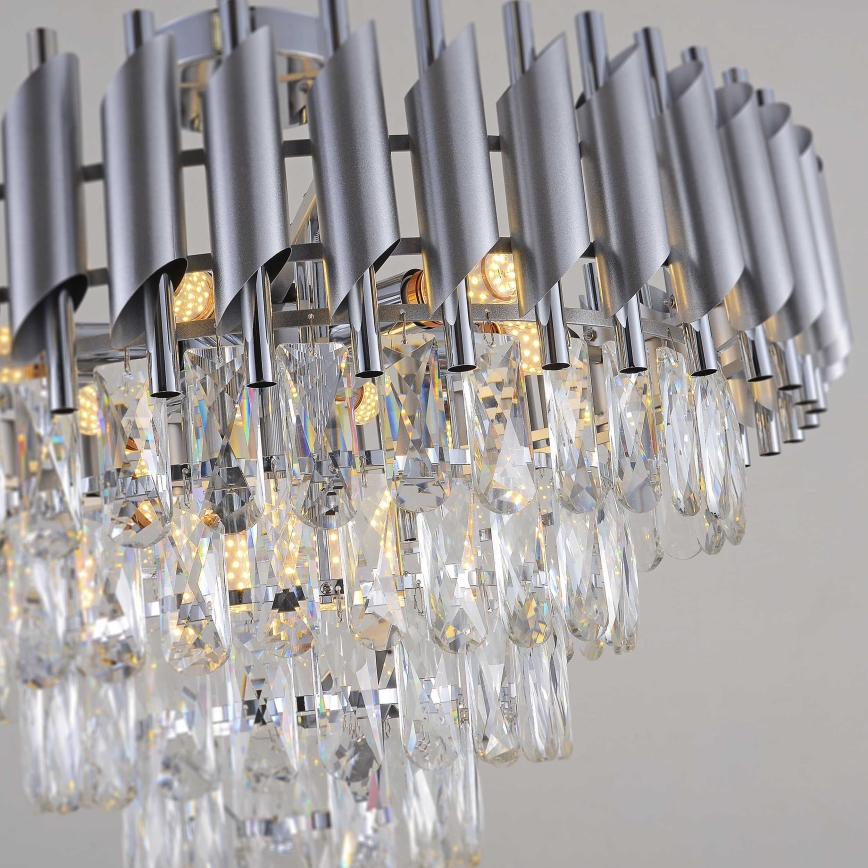 BRILAGI - Lampadario a plafone ECLIPSE 9xE14/10W/230V Ø 58 cm argento