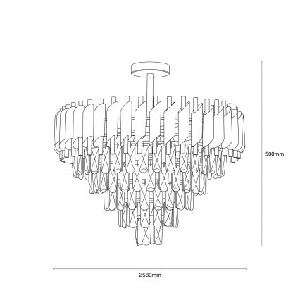 BRILAGI - Lampadario a plafone ECLIPSE 9xE14/10W/230V Ø 58 cm argento