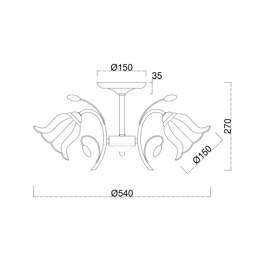 Brilagi - Lampadario a plafone FLORA 3xE27/60W/230V bronzo