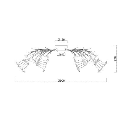 Brilagi - Lampadario a plafone FLORA 6xE14/60W/230V