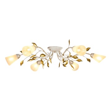 Brilagi - Lampadario a plafone FLORA 6xE14/60W/230V oro/color crema/patina