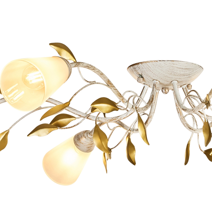 Brilagi - Lampadario a plafone FLORA 6xE14/60W/230V oro/color crema/patina