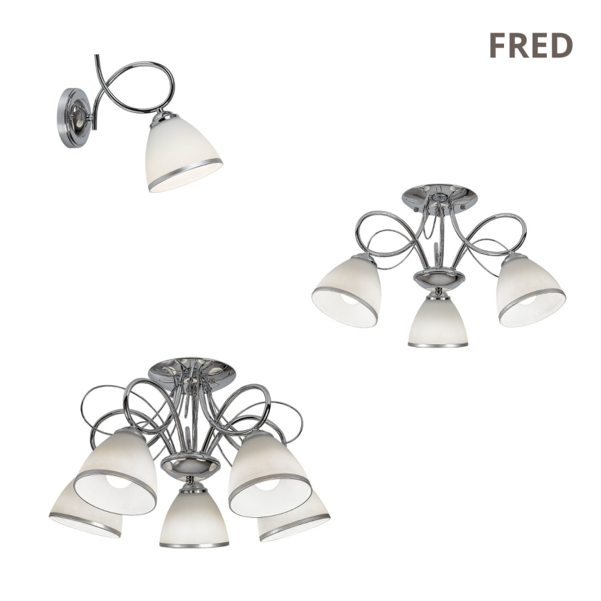 Brilagi - Lampadario a plafone FRED 5xE27/60W/230V Ø 59 cm cromo lucido