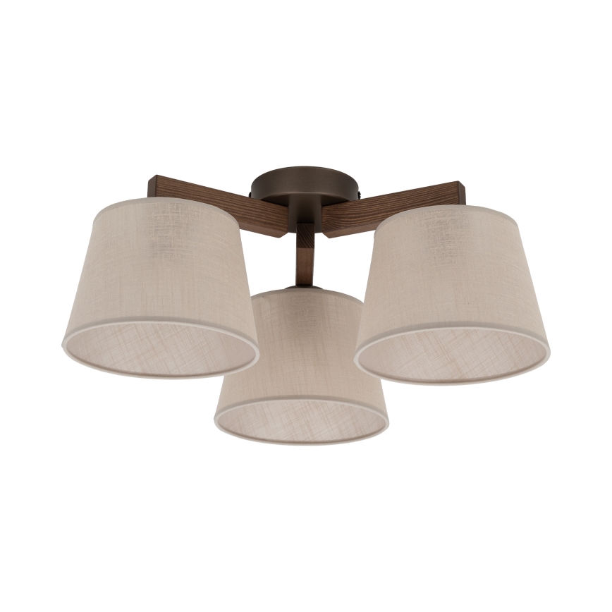 Brilagi - Lampadario a plafone LATTE 3xE27/15W/230V pino/beige