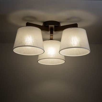 Brilagi - Lampadario a plafone LATTE 3xE27/60W/230V pino/beige