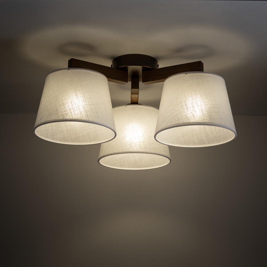 Brilagi - Lampadario a plafone LATTE 3xE27/60W/230V pino/beige