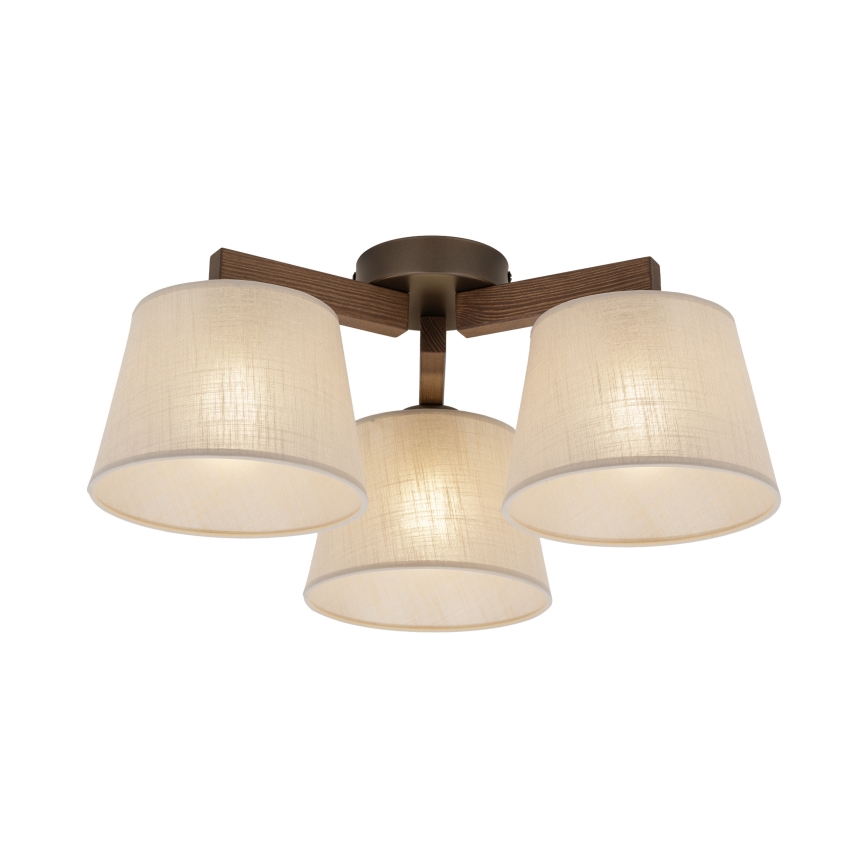 Brilagi - Lampadario a plafone LATTE 3xE27/60W/230V pino/beige