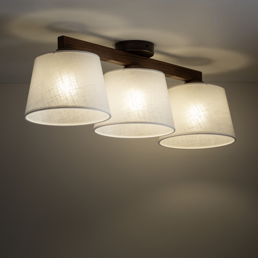 Brilagi - Lampadario a plafone LATTE 3xE27/60W/230V pino/bianco