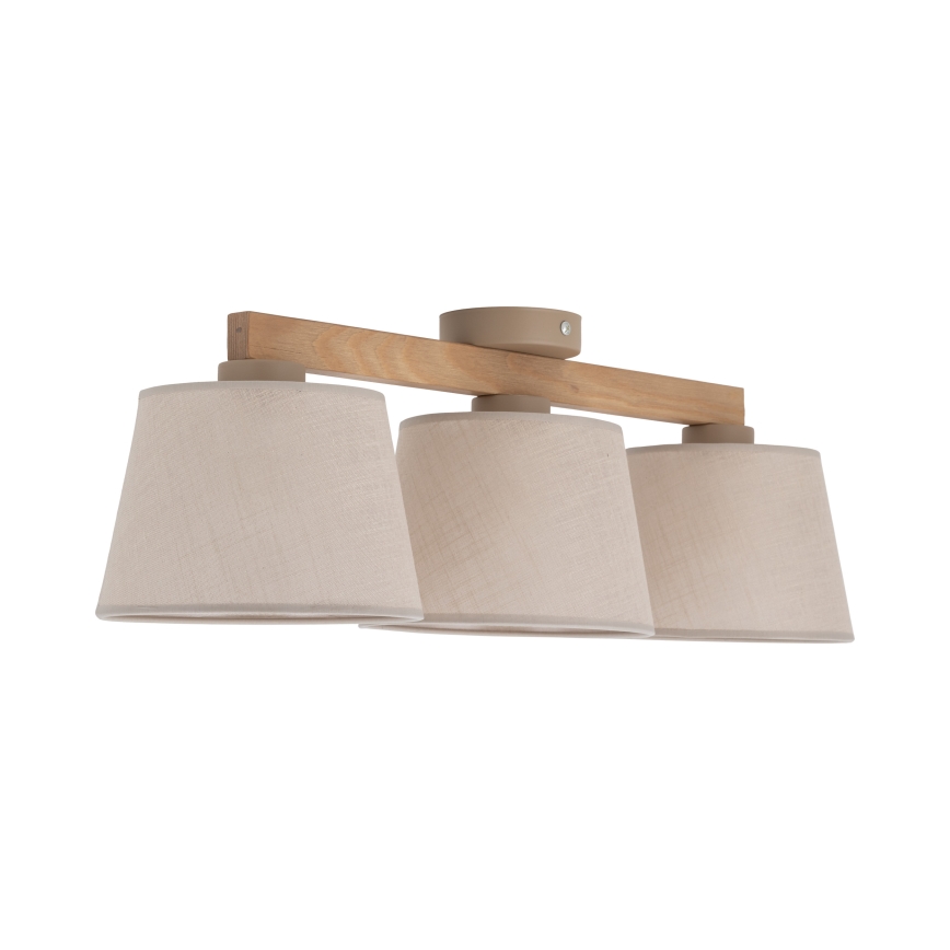 Brilagi - Lampadario a plafone LATTE SABIA 3xE27/15W/230V pino/beige