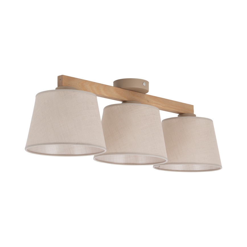 Brilagi - Lampadario a plafone LATTE SABIA 3xE27/60W/230V pino/beige