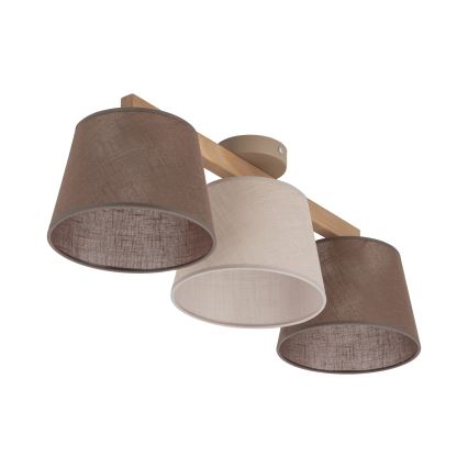 Brilagi - Lampadario a plafone LATTE SABIA 3xE27/60W/230V pino/mix