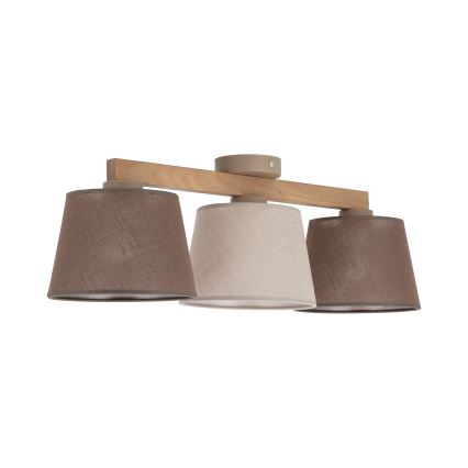 Brilagi - Lampadario a plafone LATTE SABIA 3xE27/60W/230V pino/mix