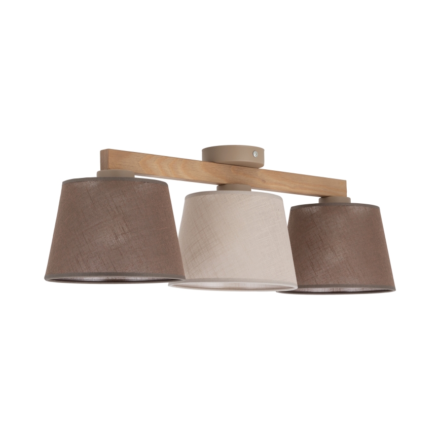 Brilagi - Lampadario a plafone LATTE SABIA 3xE27/60W/230V pino/mix