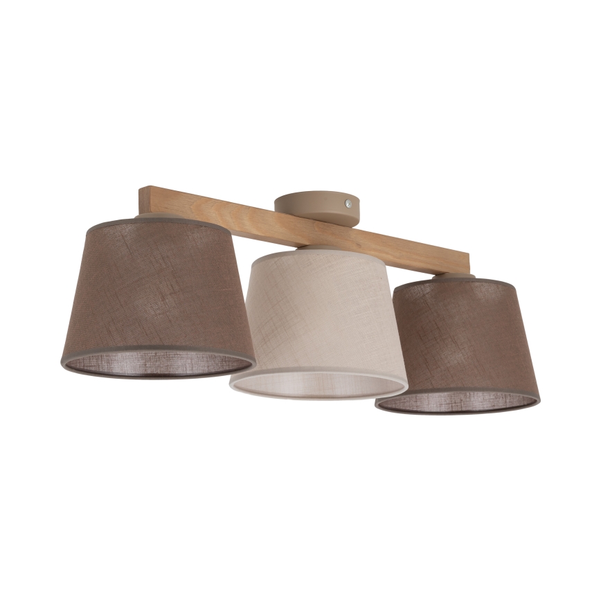 Brilagi - Lampadario a plafone LATTE SABIA 3xE27/60W/230V pino/mix