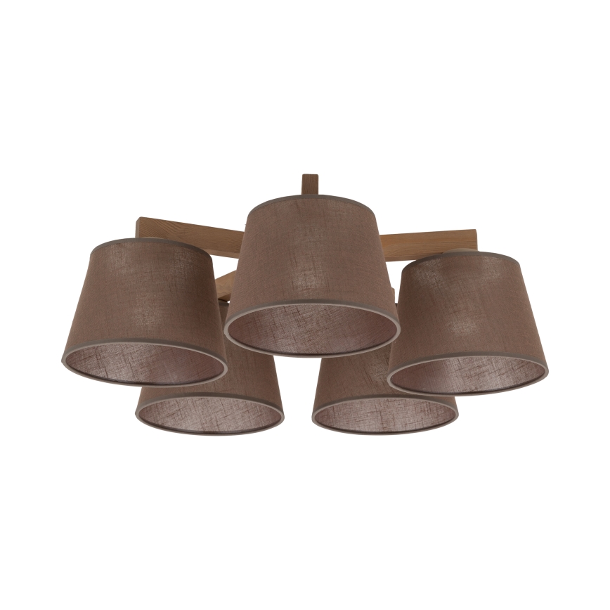 Brilagi - Lampadario a plafone LATTE SABIA 5xE27/15W/230V pino/marrone