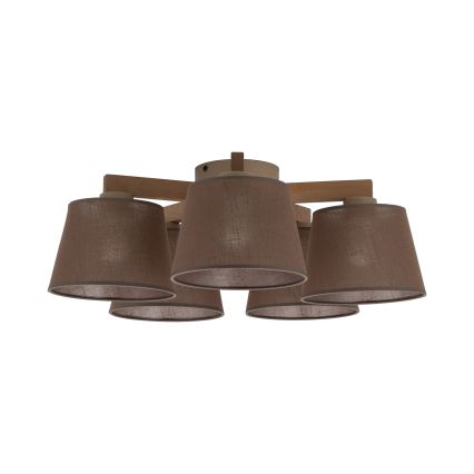 Brilagi - Lampadario a plafone LATTE SABIA 5xE27/15W/230V pino/marrone