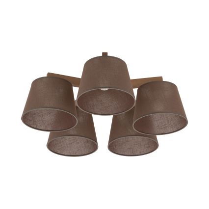 Brilagi - Lampadario a plafone LATTE SABIA 5xE27/15W/230V pino/marrone