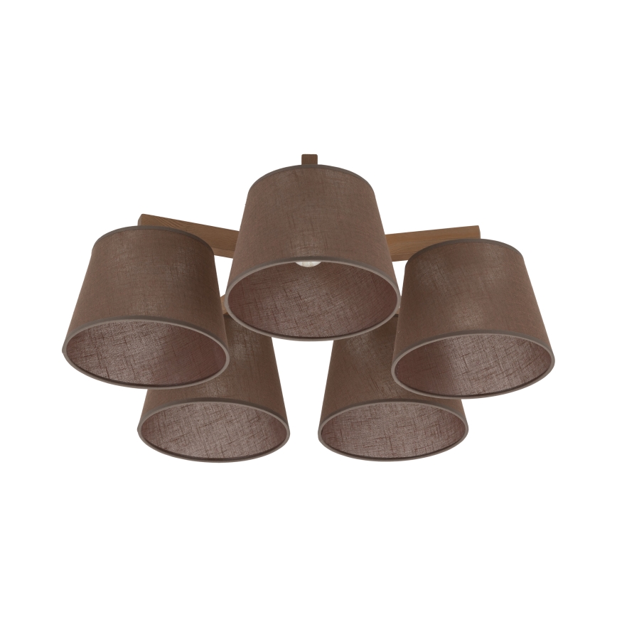 Brilagi - Lampadario a plafone LATTE SABIA 5xE27/15W/230V pino/marrone