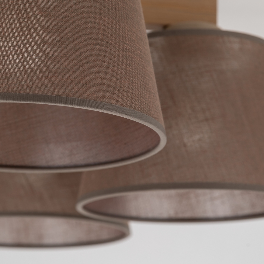 Brilagi - Lampadario a plafone LATTE SABIA 5xE27/15W/230V pino/marrone