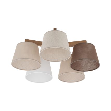 Brilagi - Lampadario a plafone LATTE SABIA 5xE27/15W/230V pino/misto