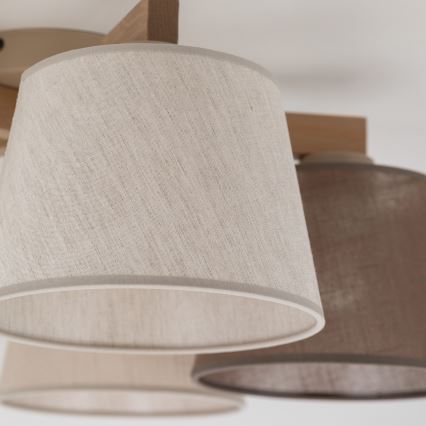 Brilagi - Lampadario a plafone LATTE SABIA 5xE27/15W/230V pino/misto